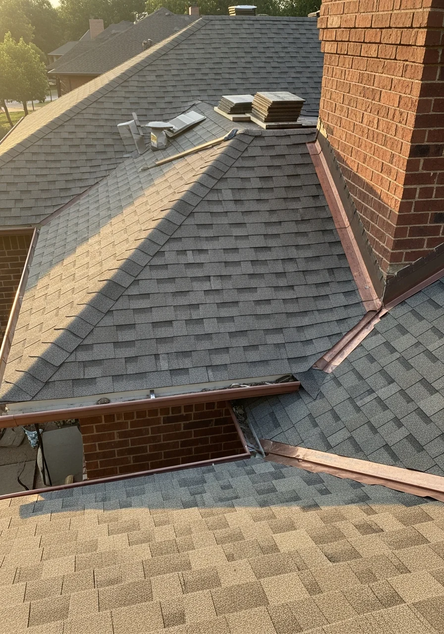 Detailed view of professional exterior work on an Edmond home, showcasing craftsmanship and finish quality.