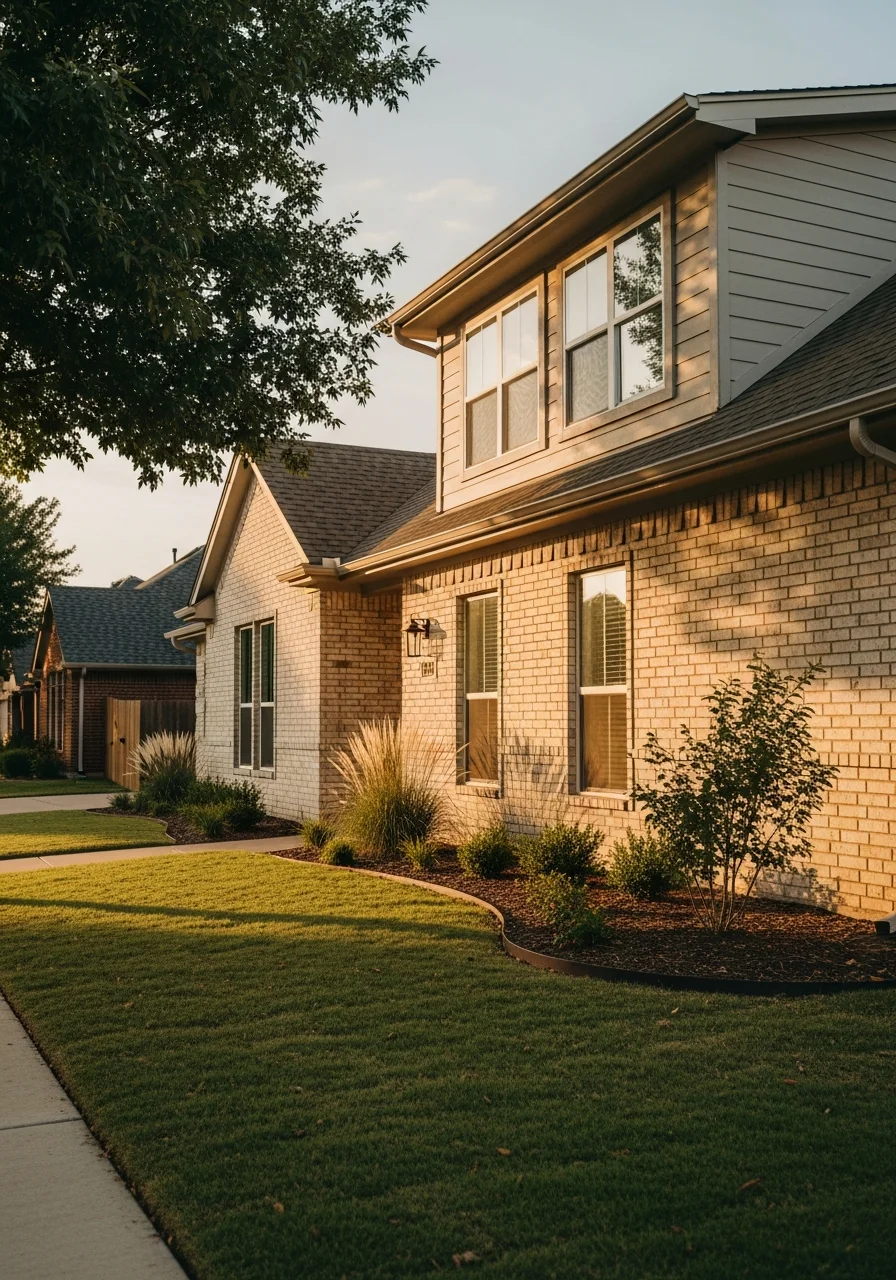 Street-level view of a well-maintained OKC residential property with professional exterior finish.